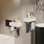 Double Toilet Paper Holder with Shelf & Storage