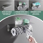 Wall-Mounted Double Toilet Paper Holder with Shelf