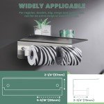 Wall-Mounted Double Toilet Paper Holder with Shelf