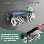 Wall-Mounted Double Toilet Paper Holder with Shelf