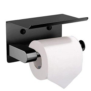 Self-Adhesive Toilet Paper Holder with Phone Shelf