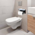 Stainless Steel Toilet Paper Holder with Phone Shelf