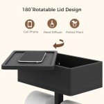 Wealone 3-in-1 Bamboo Toilet Paper Holder with Shelf