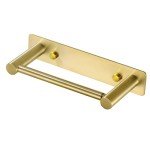 YIROMAN Brushed Gold Wall-Mount Toilet Paper Holder