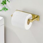 YIROMAN Brushed Gold Wall-Mount Toilet Paper Holder