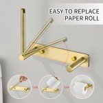 YIROMAN Brushed Gold Wall-Mount Toilet Paper Holder