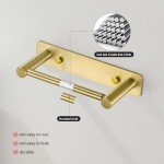 YIROMAN Brushed Gold Wall-Mount Toilet Paper Holder