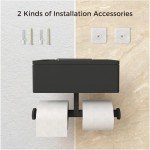 Wealone 3-in-1 Bamboo Toilet Paper Holder with Shelf