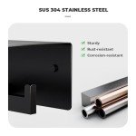 Matte Black Double Toilet Paper Holder with Shelf