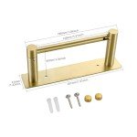 YIROMAN Brushed Gold Wall-Mount Toilet Paper Holder