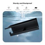 Matte Black Double Toilet Paper Holder with Shelf