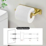 YIROMAN Brushed Gold Wall-Mount Toilet Paper Holder