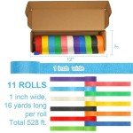 11 Pcs Colored 1-inch Painter’s Masking Tape Rolls