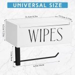 Wood Toilet Paper & Wipes Holder with Shelf