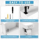 Wood Toilet Paper & Wipes Holder with Shelf