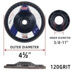 SALI 10 Pack 120 Grit Flap Discs - 4.5