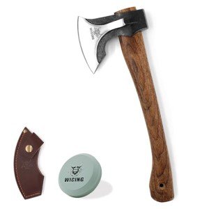 WICING 14.2-Inch Camping Hatchet with Leather Sheath