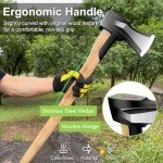 Heavy Duty Wood Splitting Axe with Wooden Handle