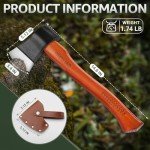 PURPLEBIRD 15'' Hatchet Axe for Outdoor Chopping