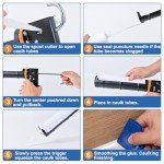 Silicone Caulk Gun Kit with Tools and Tape
