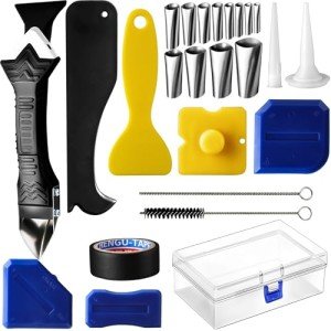 Versatile Caulk Remover with Grout Scraper Tools