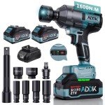 ADWOLT 1600N.M Electric Impact Wrench with Batteries