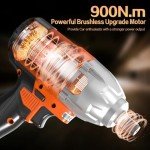 21V Cordless Impact Wrench with Batteries and Sockets