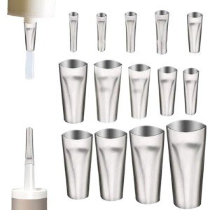 14-Piece Reusable Stainless Steel Caulking Nozzles Set