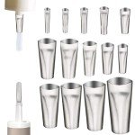 14-Piece Reusable Stainless Steel Caulking Nozzles Set