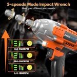 21V Cordless Impact Wrench with Batteries and Sockets