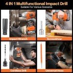 21V Cordless Impact Wrench with Batteries and Sockets