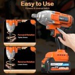 21V Cordless Impact Wrench with Batteries and Sockets