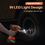 21V Cordless Impact Wrench with Batteries and Sockets