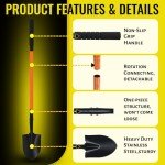 Garden Trench Shovel with Metal Handle, 43.3