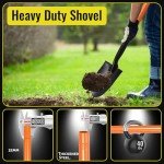 Garden Trench Shovel with Metal Handle, 43.3