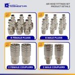16-Piece Air Hose Fittings Set with Quick Connect