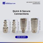 16-Piece Air Hose Fittings Set with Quick Connect
