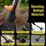 Garden Trench Shovel with Metal Handle, 43.3