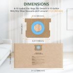 12 Pack Replacement Vacuum Bags for DEWALT Shop Vacs