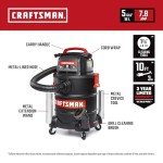 CRAFTSMAN 5 Gallon 7.8 Amp Ash Vacuum Cleaner