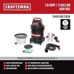 CRAFTSMAN 5 Gallon 7.8 Amp Ash Vacuum Cleaner