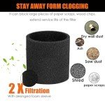 Foam Sleeve for Ridgid Wet Dry Vac Filters - 2 Pack