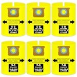 High-Efficiency Shop Vac Disposable Filter Bags - 6 Pack