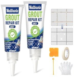 Tile Grout Repair Kit - 2 Pack Grey Filler