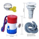 1100GPH 12V Boat Bilge Pump Kit with Hose