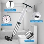 Biupky Air Toilet Plunger Set with Barometer