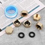 6PCS Brass Blanking Nut Caps with Washers
