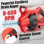 20V Cordless Drain Auger with 25FT Snake