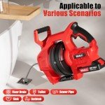20V Cordless Drain Auger with 25FT Snake