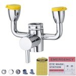 TIDYENDURE Yellow Faucet-Mounted Eye Wash Station